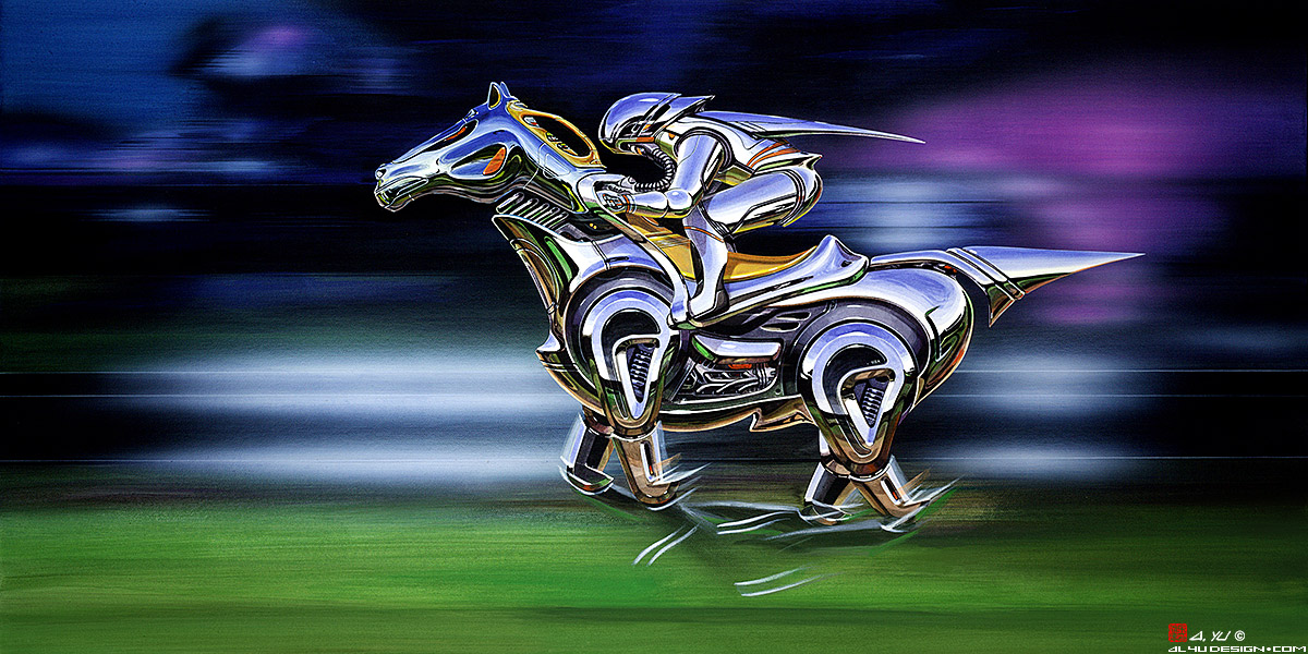 Science Fiction Art - Chrome Horse
