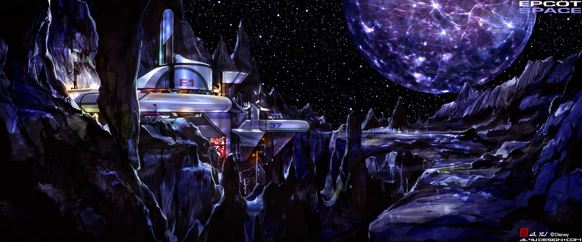 Disney Concept Art - Epcot Space Moonbase