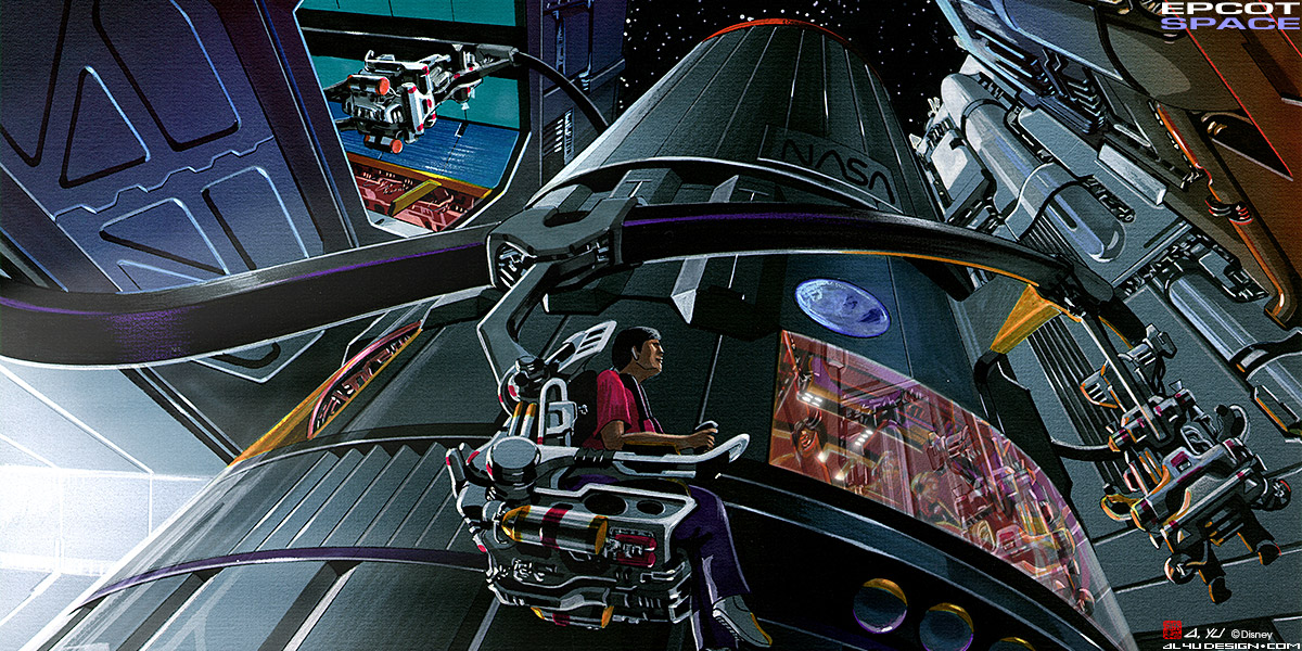 Disney Concept Art - Epcot Space MMU Ride Concept